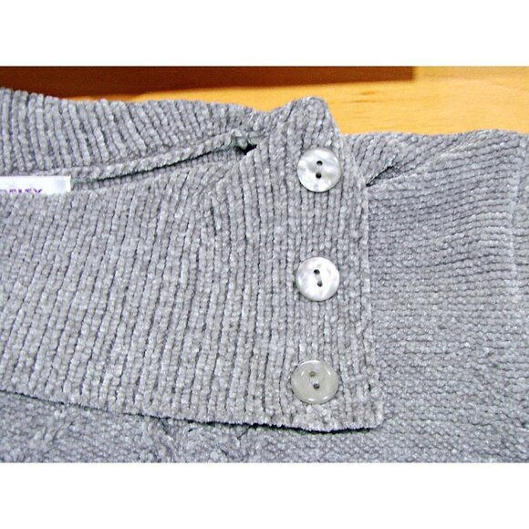 Allison Daley Gray Side Button Collar Pullover Sweater So Soft Elegant Sz Large - Picture 4 of 9